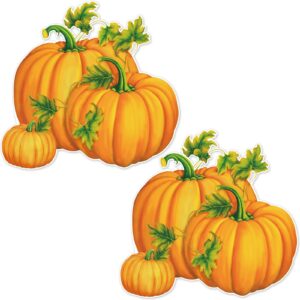 watersay 2 pcs jumbo pumpkin cutouts harvest party thanksgiving wall decoration fall pumpkin classroom decoration large pumpkin cut out autumn classroom decor for halloween fall party supply