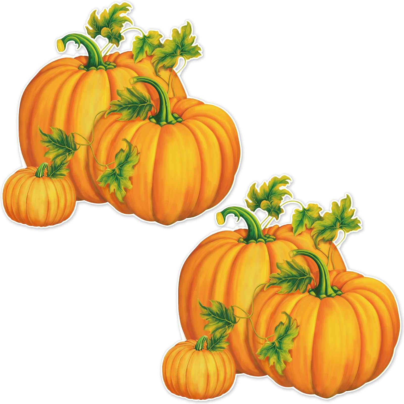 Watersay 2 Pcs Jumbo Pumpkin Cutouts Harvest Party Thanksgiving Wall Decoration Fall Pumpkin Classroom Decoration Large Pumpkin Cut Out Autumn Classroom Decor for Halloween Fall Party Supply