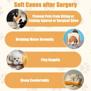 2 Pcs Adjustable Soft Dog Collar for Dog and Cat Recovery Cone Collar Cute Toast Shapes Dog Neck Cone After Surgery Elizabethan Collar for Puppy Cat Kitten