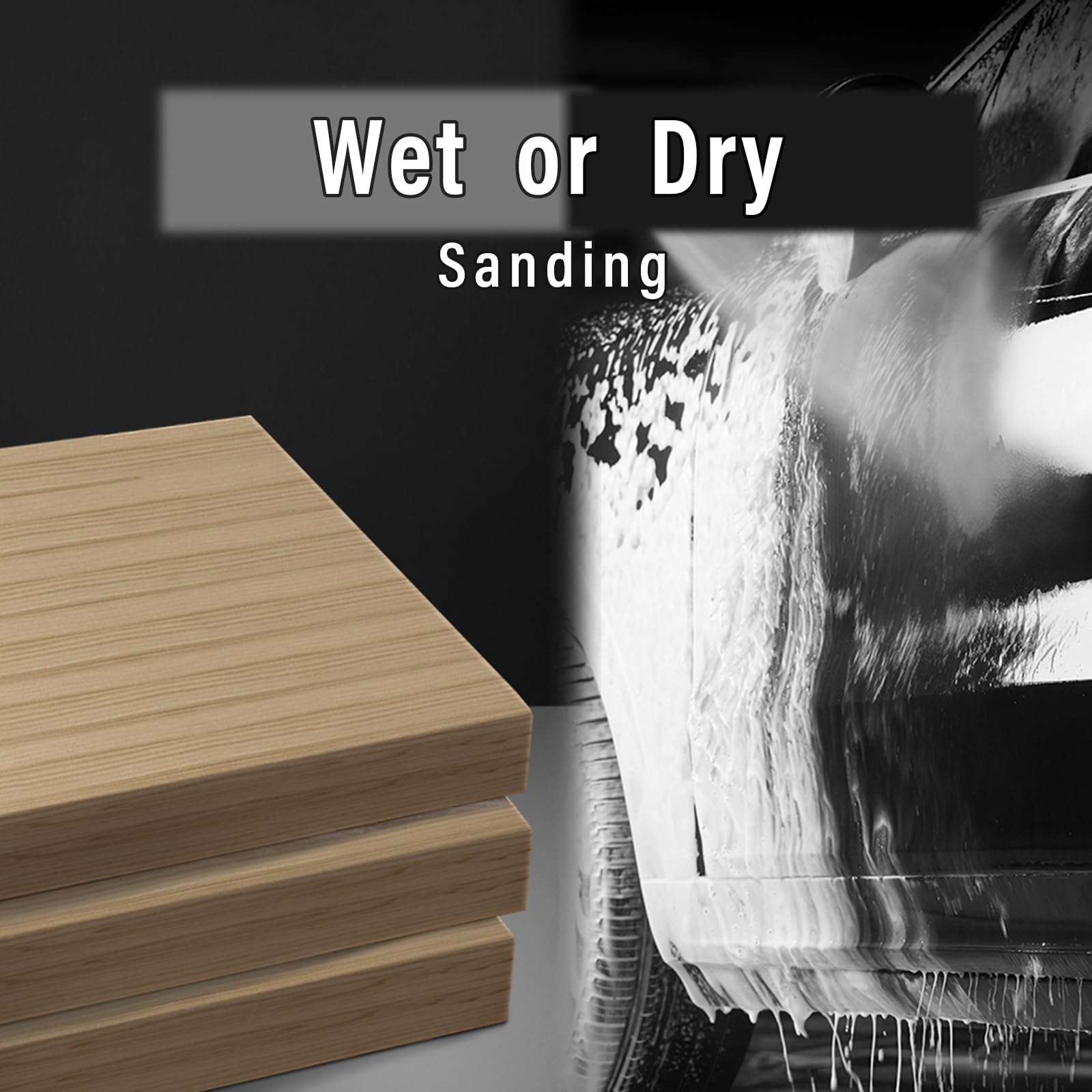 【Upgrade】Sanding Block Kit 7PC with TearBlock and Sandpaper, Wet or Dry Auto Body Sanding Blocks for Automotive Woodworking Bodywork, Light, Hard, Flexible