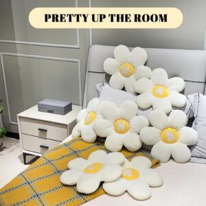 gjulrfu Letter Flower Pillow, 15in Daisy Pillow Flower Shaped Throw Pillow, Cute Daisy Flower Pillow Flower Seating Cushions for Adults Kids Home Bedroom Sofa Chair Couch Decor (R)