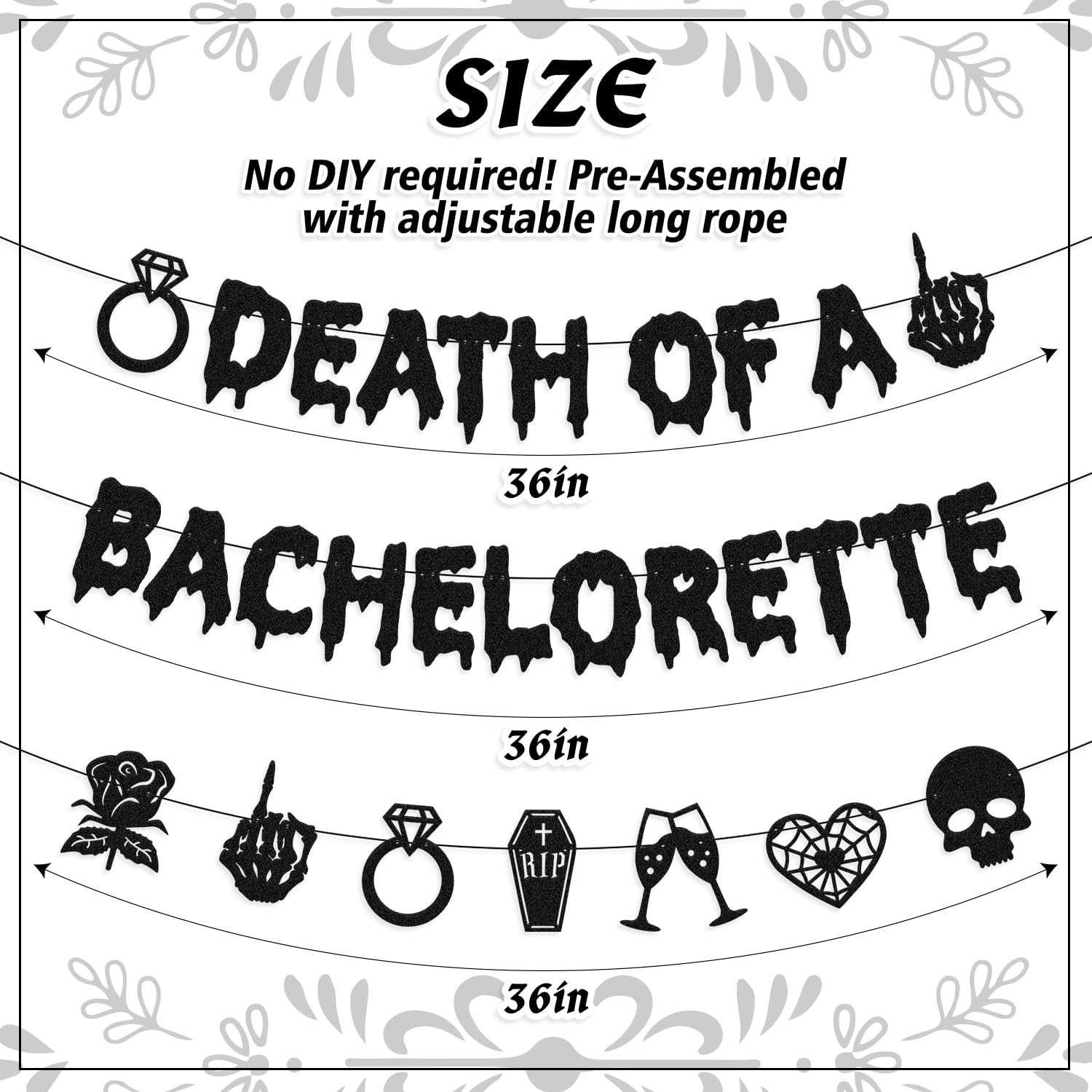 Death of a Bachelorette Banner Halloween Bachelorette Party Decoration Rip Single Life Banner Bride or Die Backdrop Hallow Death theme Bridal Shower Engagement Wedding Party Decor