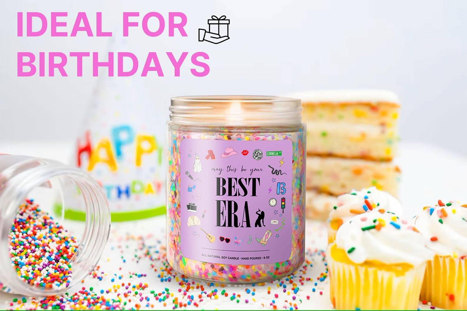 Taylor Birthday Candle, Birthday Gift Ideas and Party Decorations for Girls Boys, Birthday Gifts Merch Supplies, Gifts for Women, Happy Birthday Candles