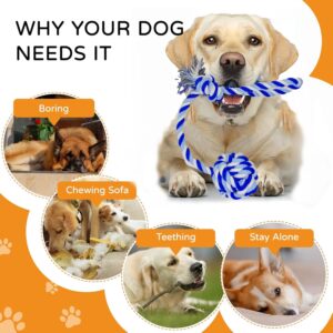 3 Pack Small Dog Rope Toys for Aggressive Chewers, Heavy-Duty Tug of War and Dental Cleaning Chew Toys, Indestructible Cotton Rope for Medium to Large Breeds, Ideal for Boredom & Teething Relief