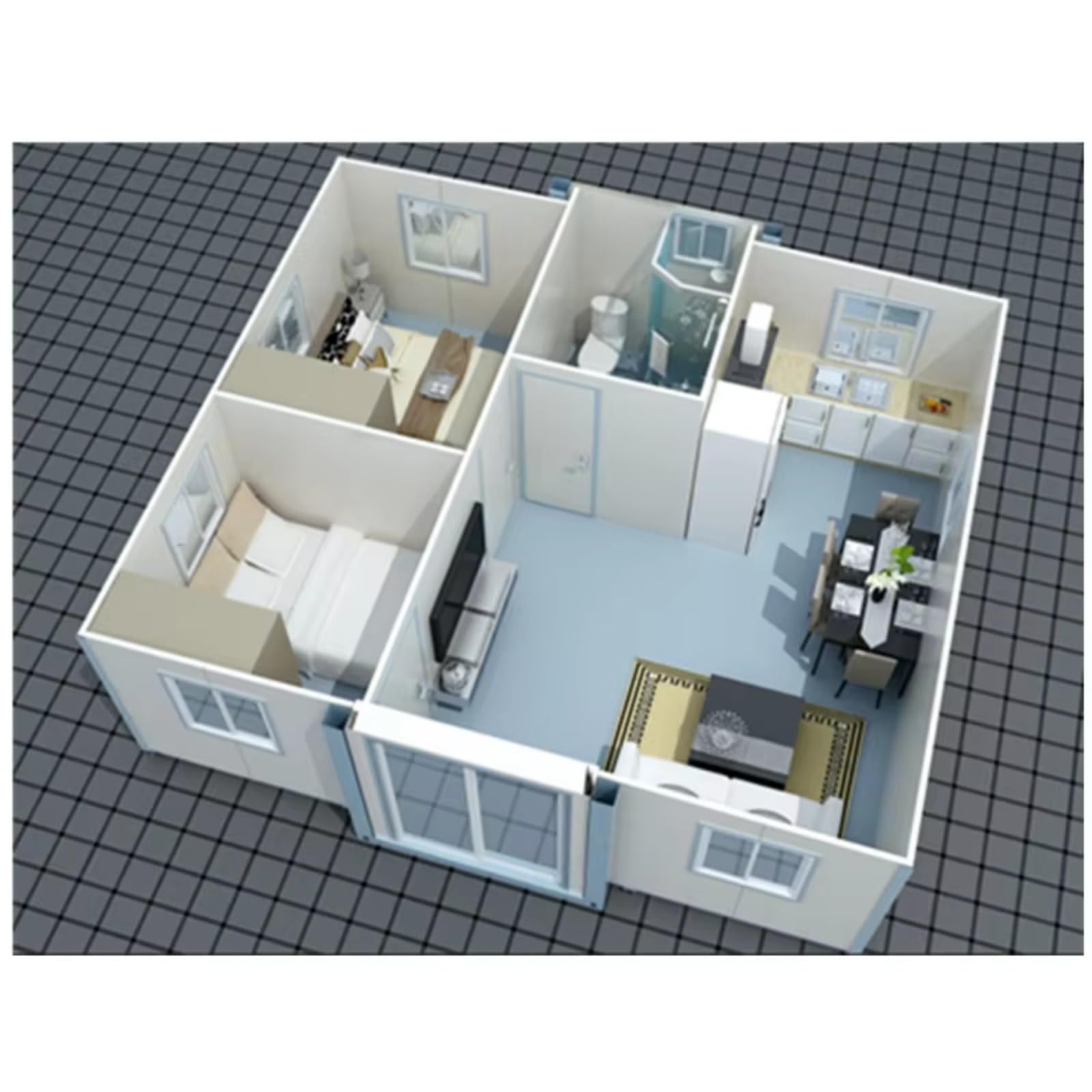 Extendable Cabin Fire Container Modern Duplex Design Butterfly Building Prefab House