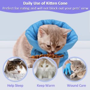 Cat Cone Collar Soft, Cat Recovery Collar to Stop Licking Scratching, Waterproof Elizabethan Collar for Small Cats