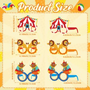 Harrycle 32 Pcs Circus Party Decorations Clown Paper Glasses Carnival Photo Booth Props Circus Clown Eyeglasses for Carnival Party Decoration Circus Birthday Baby Shower Party Supplies