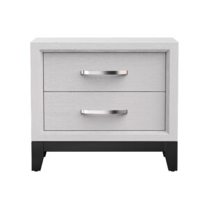 Nightstand with Drawers White Modern Wood Night Stand for Bedroom, Narrow Bdeside Table End Table for Living Room