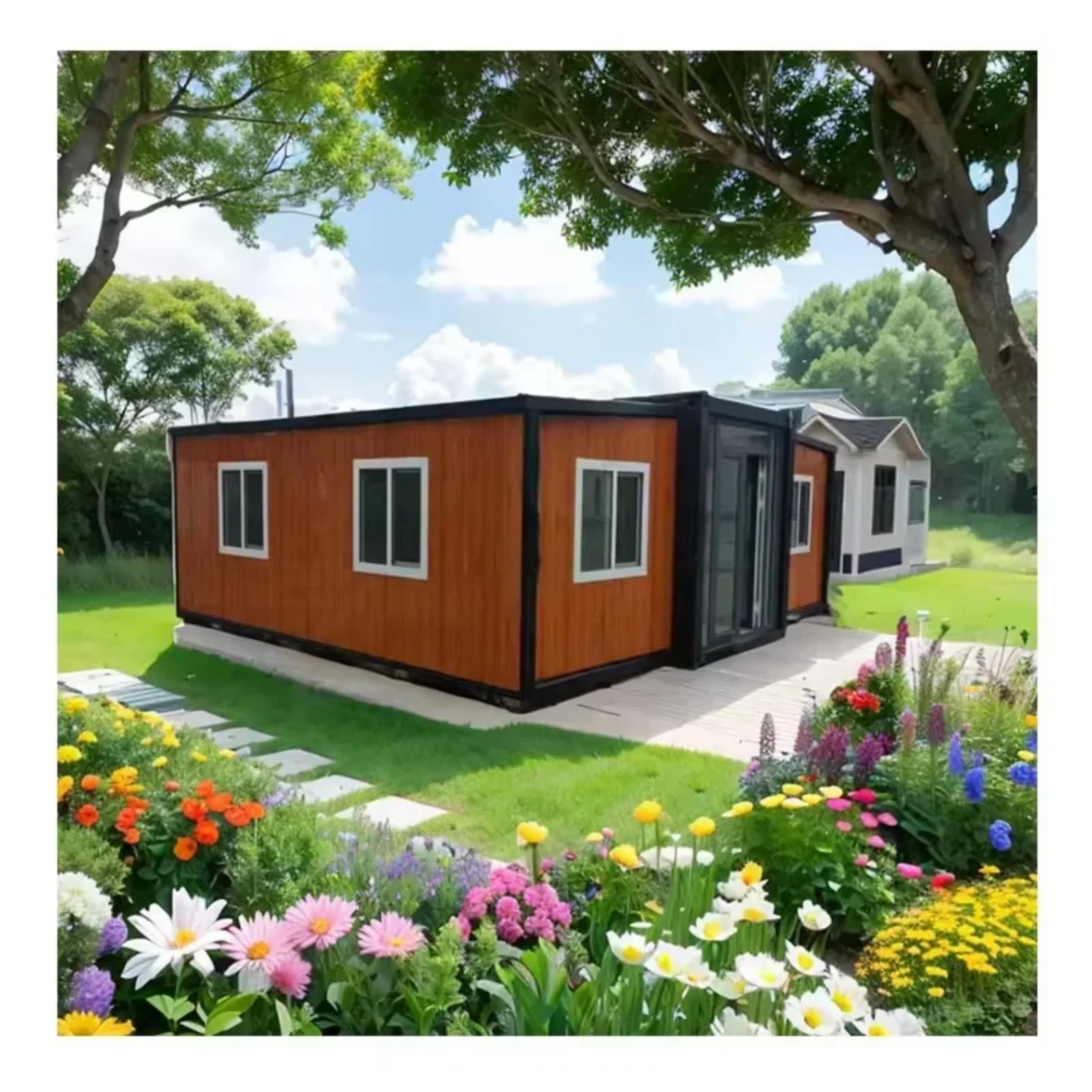 Portable Modern Mobile Expandable Container House Insulated 20ft 40ft Waterproof Prefab Mobile Home 2 3 4 Bedroom Flat Villa