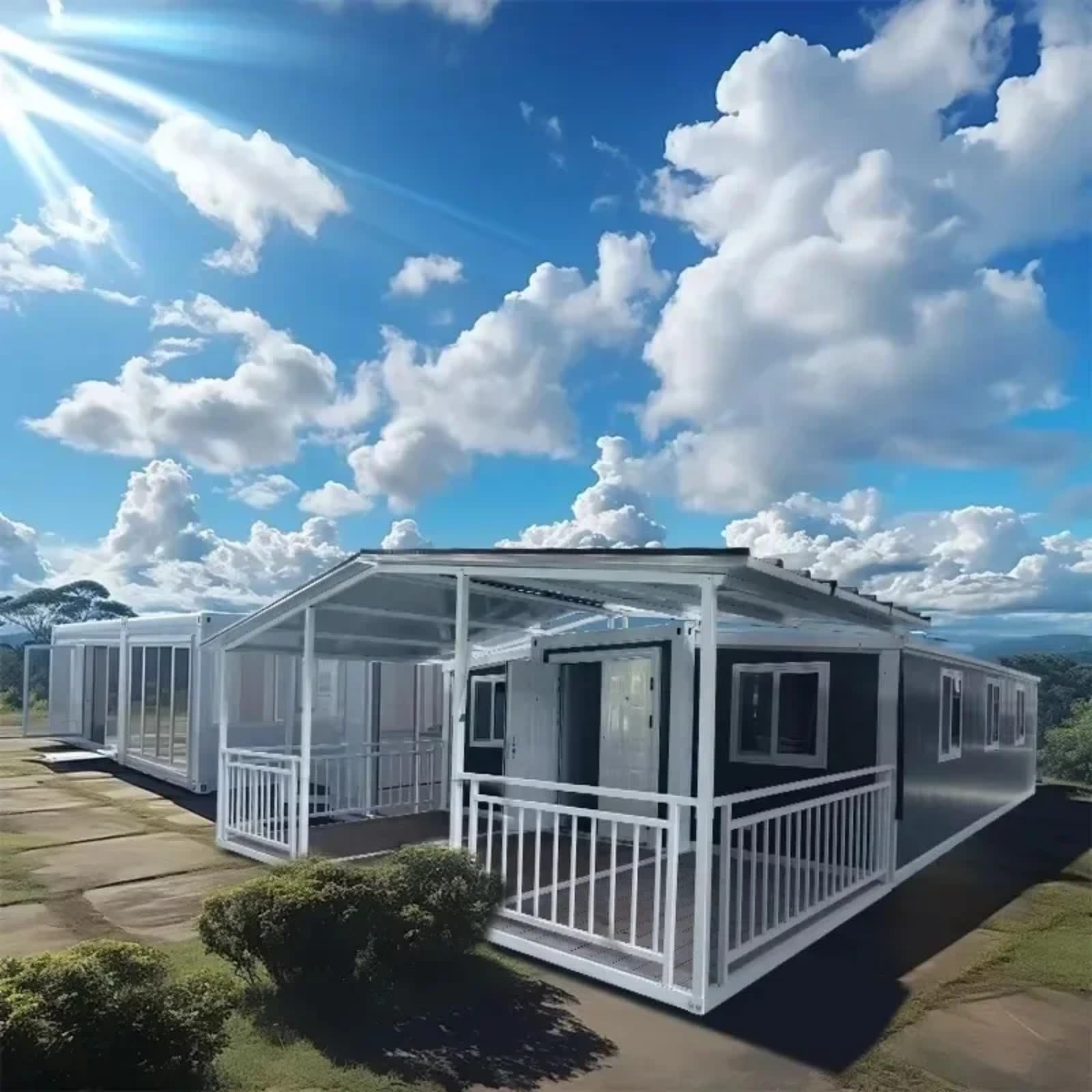 Portable Office Modular Structure with Customized Color Prefab 2 Floor 30Ft 40ft Bedrooms Container Houses Luxury Villa