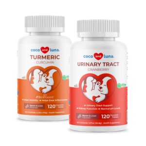 cranberry + turmeric for dogs bundle - urinary tract & anti inflammatory support - ut support, joint support, antioxidant combo