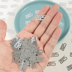 KALOR New Year 2025 Confetti, 60g Silver 2025 Confetti for Happy New Year Decorations 2025 New Years Eve Table Decorations