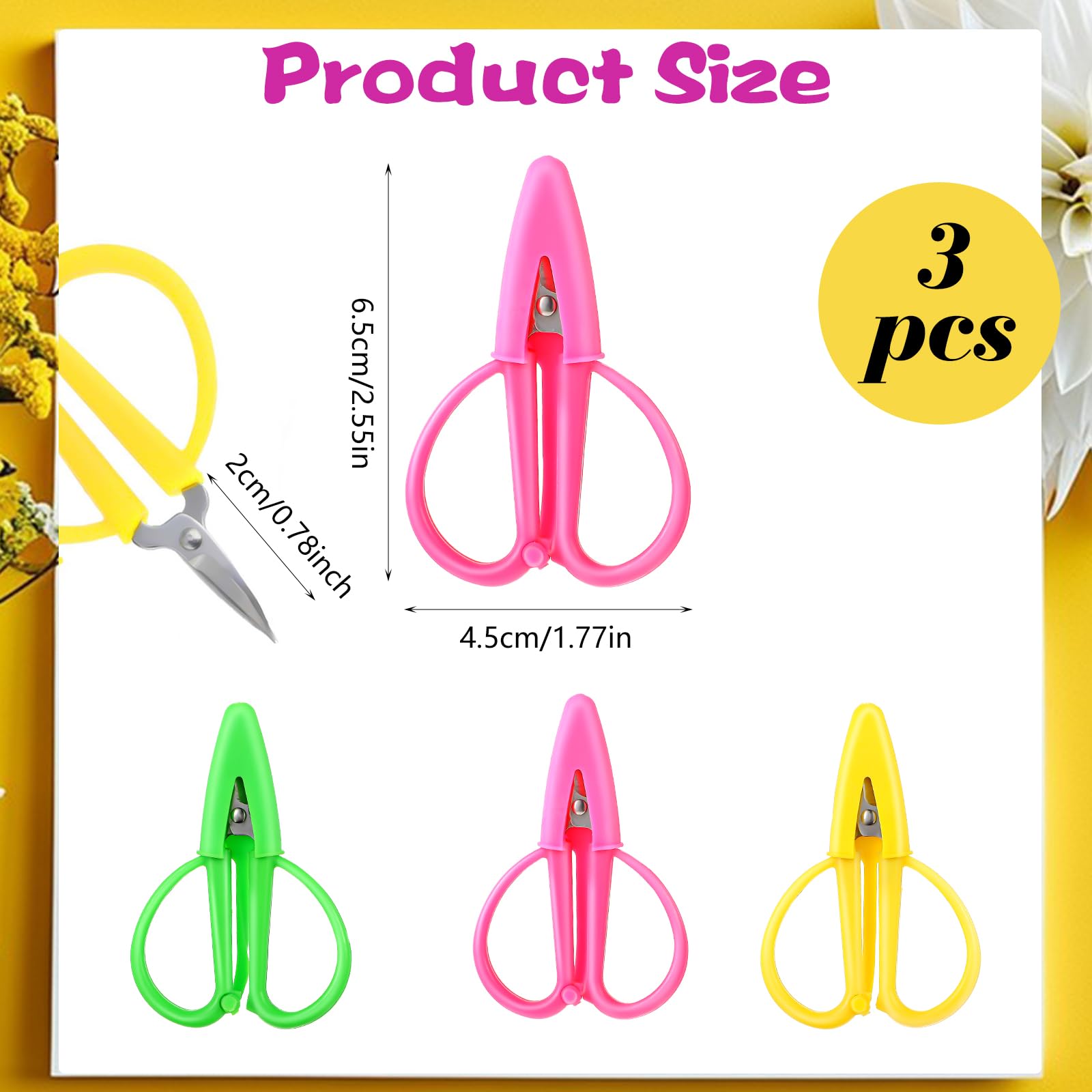 3 Pcs Travel Scissors, Tiny Stainless Steel Scissors with Cover, Mini Thread Snips Crochet Scissors Small Sewing Scissors Portable Snips for Crochet, Sewing, Crafts