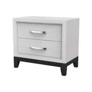 Nightstand with Drawers White Modern Wood Night Stand for Bedroom, Narrow Bdeside Table End Table for Living Room