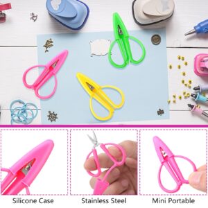 3 Pcs Travel Scissors, Tiny Stainless Steel Scissors with Cover, Mini Thread Snips Crochet Scissors Small Sewing Scissors Portable Snips for Crochet, Sewing, Crafts