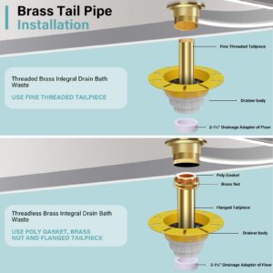 Drain for Freestanding Bathtub, Durable Free Standing Tub Drain Kit, Easy Installation, Leak-Proof, Free Standing Bathtub Drains with ABS Adapter-Compatible with Freestanding/Floor Mounted Bathtub