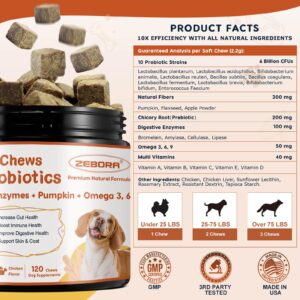 Probiotics for Dogs, Dog Probiotics for Digestive Health, Plus Pumpkin and Fish Oil, for Gut & Itchy, 102 Soft Chews