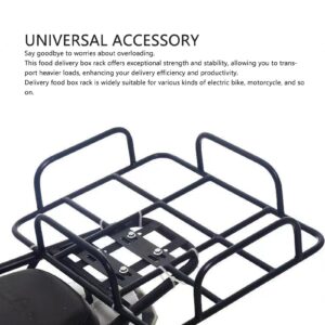 Food Delivery Box Rack Rear Grille, Iron ElectricBicycle Delivery Food Box Rack, Universal Delivery Food Box Bracket Rear Grille for Motorcycle