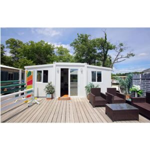 Foldable Extendable Poland Home Log 1500 SFT Triangle Roof Cargo Container Design Prefab for USA Mobile House