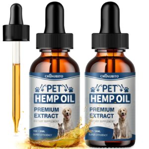 hemp oil for dogs cats (2 packs) high potency - relieves anxiety, pain, inflammation, aggressive relax, promotes appetite-hiр & jоint suppоrt skin hеalth-pet hemp oil calming drops