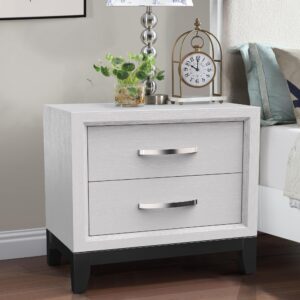 nightstand with drawers white modern wood night stand for bedroom, narrow bdeside table end table for living room