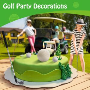 Golf Ball Birthday Candles, Golf Birthday Party Decorations, Golf Cake Topper, Mini Golf Club for Golf Sport Themed Birthday Decorations (White, Iron)