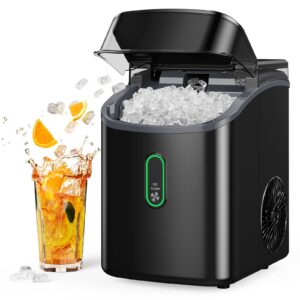 silonn nugget ice maker countertop, pebble ice maker with soft chewable ice, ready in 6 mins, 34lbs per day, one-click operation ice machine with self-cleaning, for home, kitchen, party, rv, camping