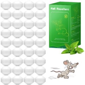 peppermint oil rat repellent - 48 pack mice repellent balls for indoor house garage car engine, mouse deterrent for roaches, ant, bugs, spider, keep mice out safe for humans & pets