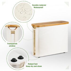 Toilet Paper Basket, Bamboo Toilet Paper Storage - The Ultimate Bathroom Organizer with Bamboo Lid, Large Toilet Paper Holder for up to 9 Mega Rolls, Toilet Paper Storage Cabinet for Bathroom