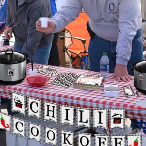 Chili Cook Off Contest Party Kit,Chili Cook off Banner,Chili Contest Entry Forms,Pot Numbers,Chili Tasting Score Cards,Chili Competition Voting Cards,Certificate of Commendation