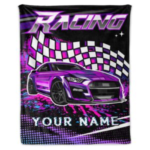 eccustomized custom car blankets for boys - breathable cozy black throw blanket - 30"x40" inches small blanket for living room & office - funny blanket throws gift