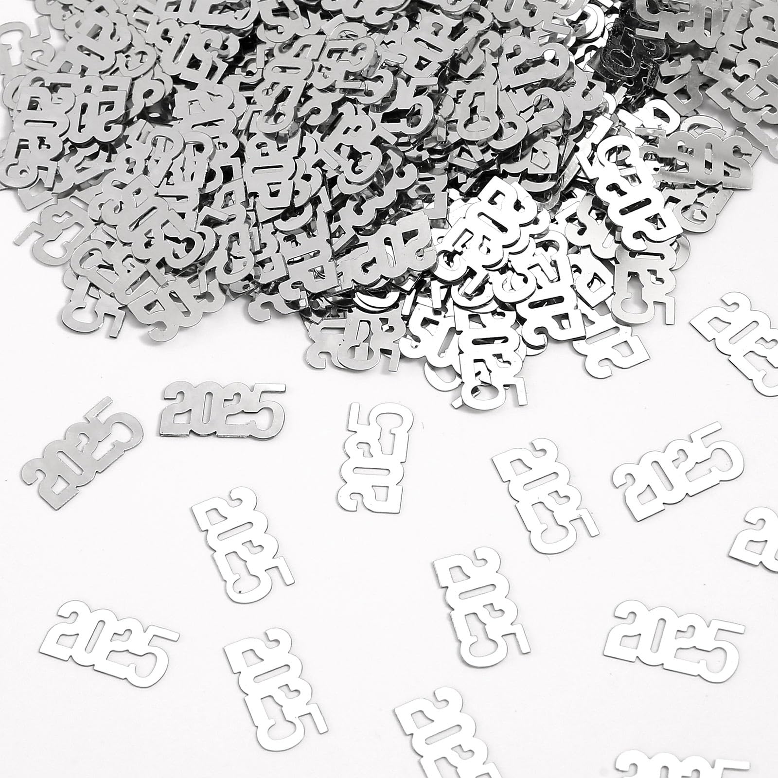 KALOR New Year 2025 Confetti, 60g Silver 2025 Confetti for Happy New Year Decorations 2025 New Years Eve Table Decorations