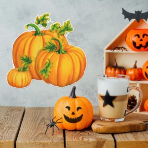 Watersay 2 Pcs Jumbo Pumpkin Cutouts Harvest Party Thanksgiving Wall Decoration Fall Pumpkin Classroom Decoration Large Pumpkin Cut Out Autumn Classroom Decor for Halloween Fall Party Supply