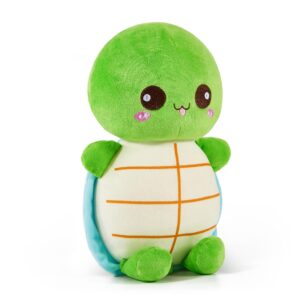 turtle stuffed animal - 14 inches turtle plush toy - soft green turtle stuffed plush hugging pillow - cute toy gift for boys and girls girlfriend birthday