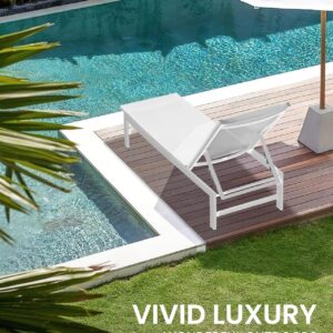 Vexwalx Chaise Lounge Chair for Sunbathing Pool Lounge Chairs with 5-Position, Patio Chair Outdoor Lounge Chairs for Backyard, Poolside, Deck, Lawn