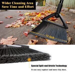 PUTNATRUE Heavy Duty Broom Outdoor and Indoor,Upgraded Commercial Broom Angle Brooms for Sweeping Indoor/Outdoor,Perfect House Kitchen Broom Garage Broom and Black Broom of Courtyard Restaurant