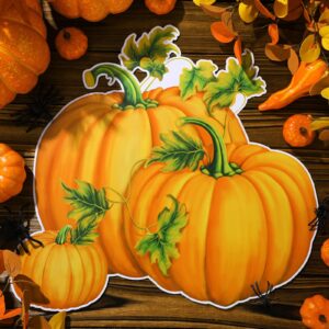 Watersay 2 Pcs Jumbo Pumpkin Cutouts Harvest Party Thanksgiving Wall Decoration Fall Pumpkin Classroom Decoration Large Pumpkin Cut Out Autumn Classroom Decor for Halloween Fall Party Supply