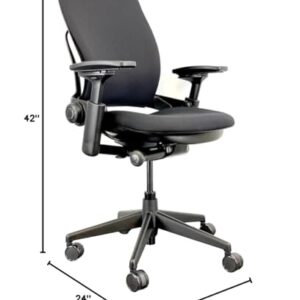 Steelcase Leap V2 - Fully Loaded w/Lumbar Support (Renewed) (Black Fabric - Black Frame)