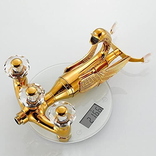 Retro Freestanding Bath Taps Bathroom Mixer Tap Bathtub Tap Double Bath Tap With Shower Waterfall Copper Bath Shower Mixer Taps-Chrome,Gold