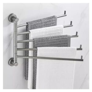 towel racks,towel racks 5-arms towel holder, bath towel bar swivel wall mounted dryirack, rustproof hanger space savistorage organizer for bathroom kitchen