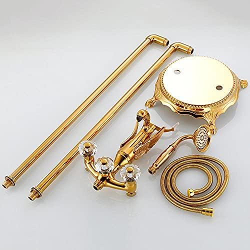 Retro Freestanding Bath Taps Bathroom Mixer Tap Bathtub Tap Double Bath Tap With Shower Waterfall Copper Bath Shower Mixer Taps-Chrome,Gold