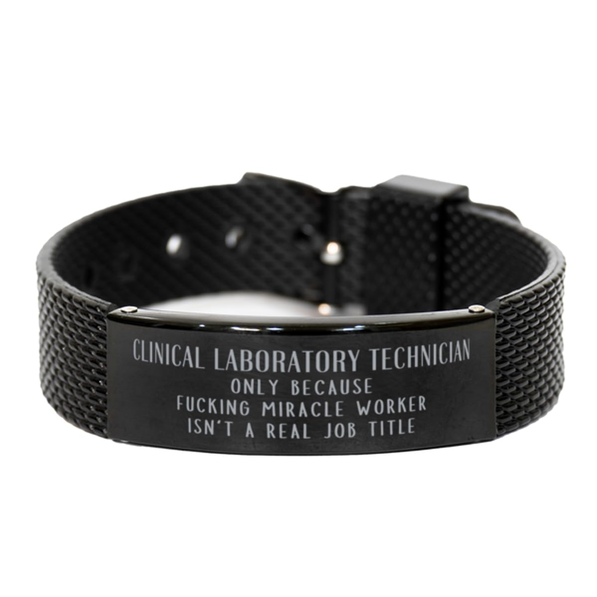 Funny Christmas for Clinical Laboratory Technician Definition Shark Mesh Bracelet Gifts for Coworker. Birthday Clinical Laboratory Technician Only Because Fucking Miracle Worker Isn't a Real Job