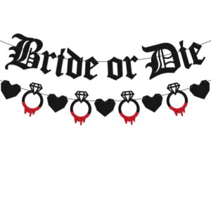 halloween bachelorette party decoration bride or die banner hallow single life backdrop halloween gothic death bride to be bridal shower engagement wedding party decor