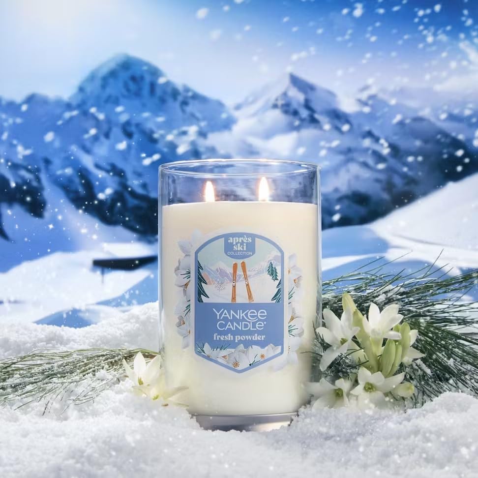 Holiday Après Ski Collection Yankee Fresh Powder Large 2-Wick Signature Tumbler Candle