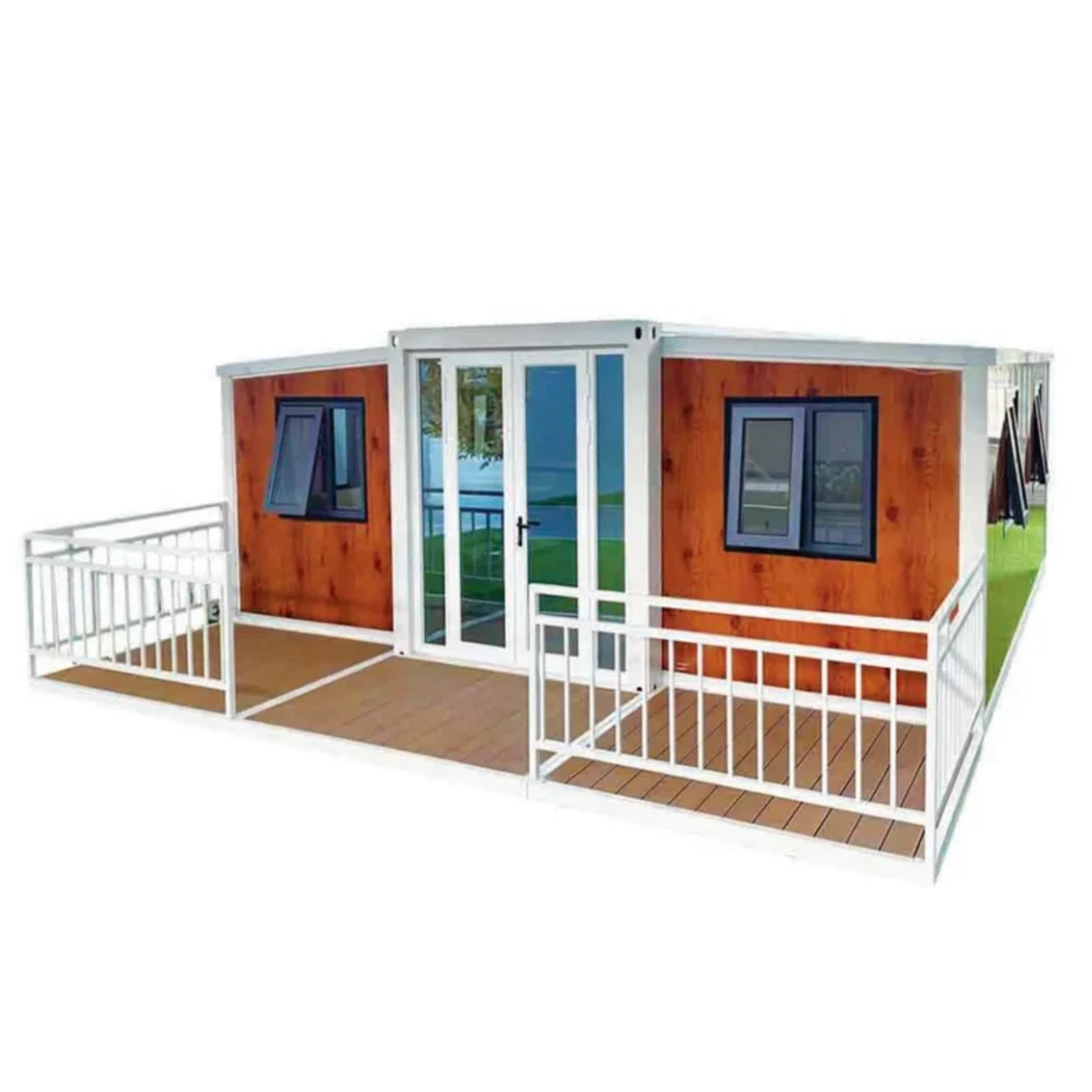 20Ft 30Ft 40Ft Light Steel Prefab Expandable Container House Portable Mobile Home Portable House to Live in with Terrace