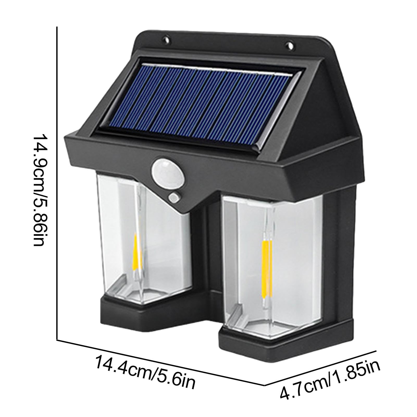 Decorative Solar Tungsten Lamp - Waterproof Solar Wall Sconce with 3 Modes - Motion Sensor Outdoor Light for Porch, Fence, Courtyard