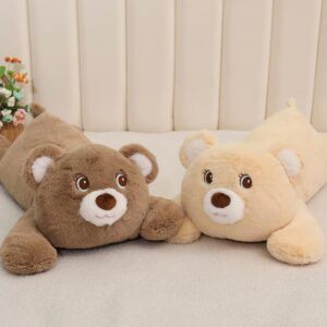 XMV 26 inch 5 lbs Bear Weighted Stuffed Animals, Large Weighted Plush Animal, Cute Plush Toy Pillow, Soft Bear Plushie Gifts for Adults, Kids, Boys and Girls(Brown)