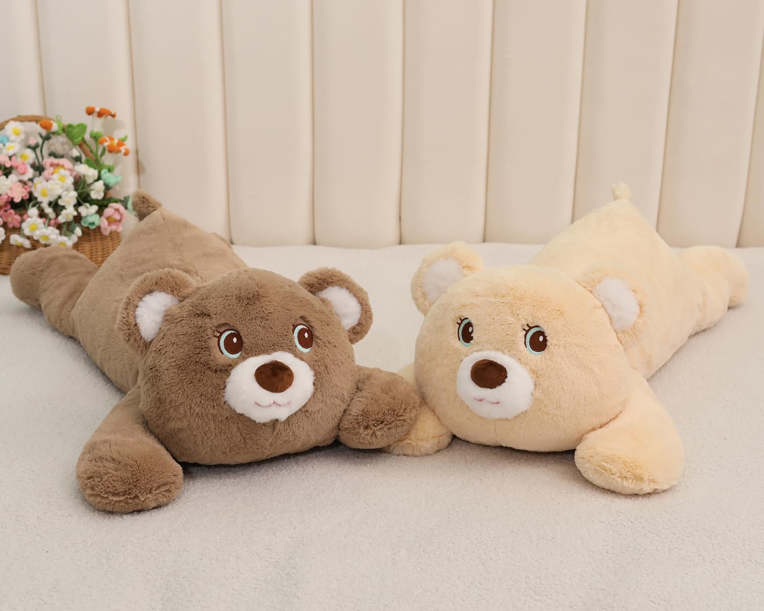 XMV 26 inch 5 lbs Bear Weighted Stuffed Animals, Large Weighted Plush Animal, Cute Plush Toy Pillow, Soft Bear Plushie Gifts for Adults, Kids, Boys and Girls(Brown)