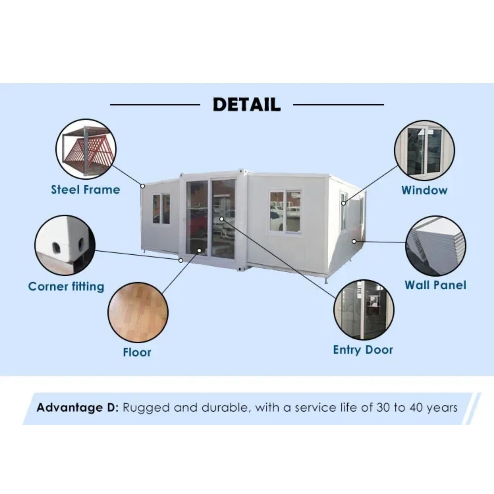 Modern Style Economic Movable Easy Assemble Tiny House Modular Prefabricated Modified Shipping Container House