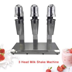 Liffshsy Tabletop Stainless Steel Milkshake Maker, 180W x 3 Electric Milkshake Machine, 3 Head Drink Mixer with 3* PC Cups, Milk Shake Machines for All Kinds of Beverage Stores